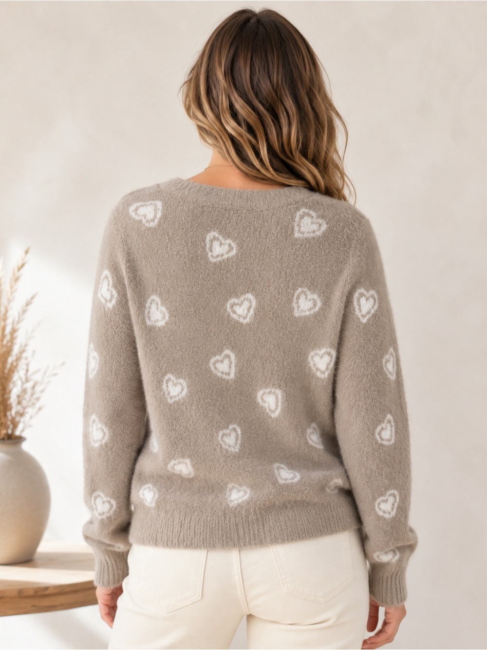 Bailey 44 Fuzzy Heart Cardigan Sweater XL soft Cottagecore whimsy coquette femme - Picture 2 of 9